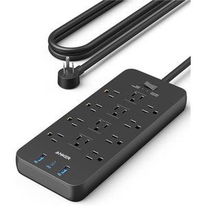 Surge Protector Power Strip (2100J),Anker 12 Outlets with 1USB C and 2 USB Ports